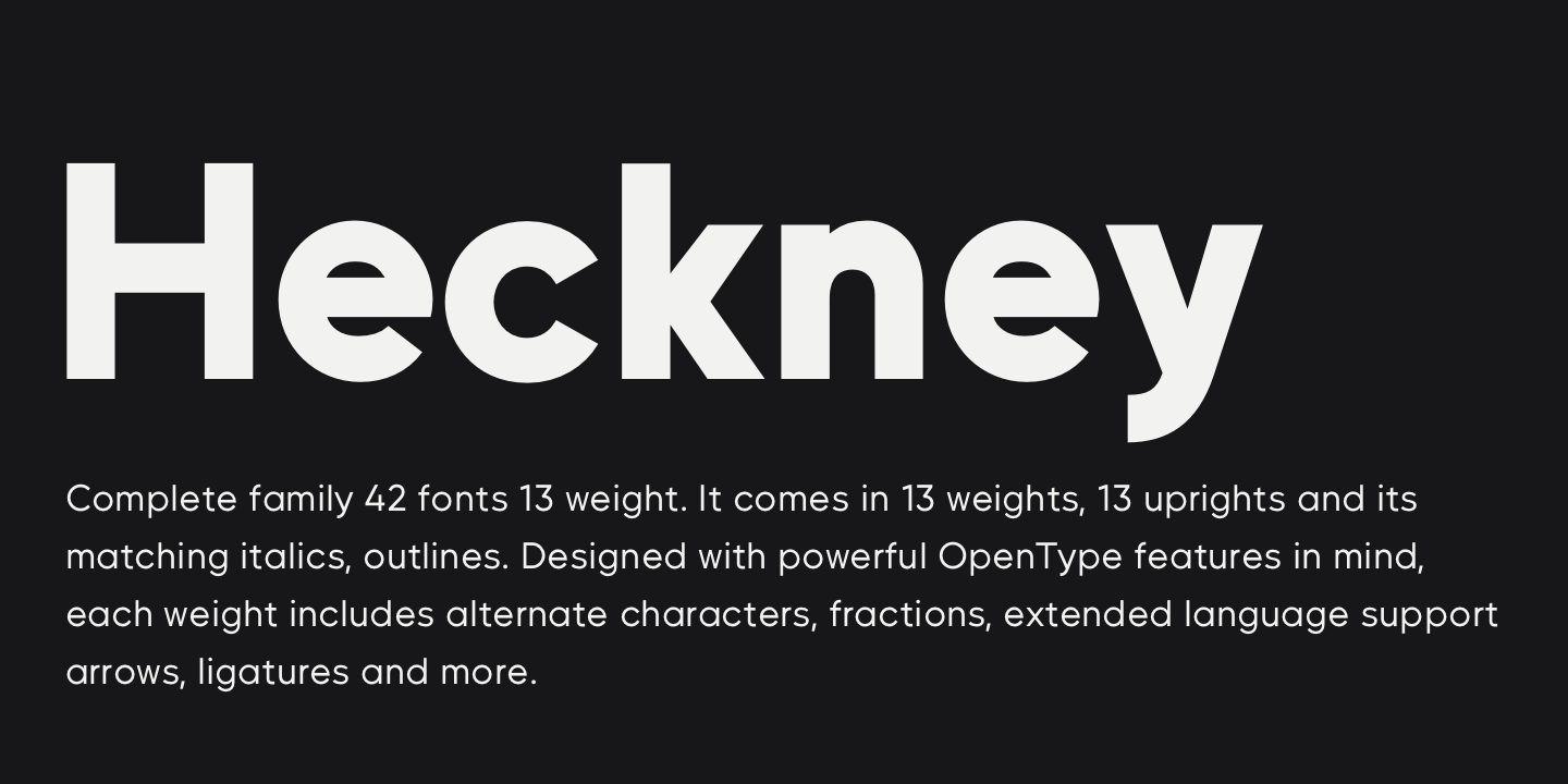 Пример шрифта Heckney 90 #1